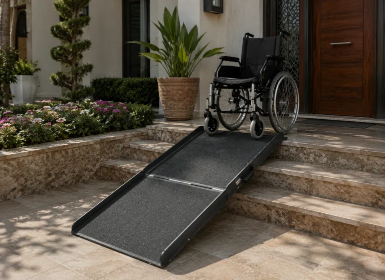 rampe-fauteuil-roulant-aluminium-escalier-villa-maroc